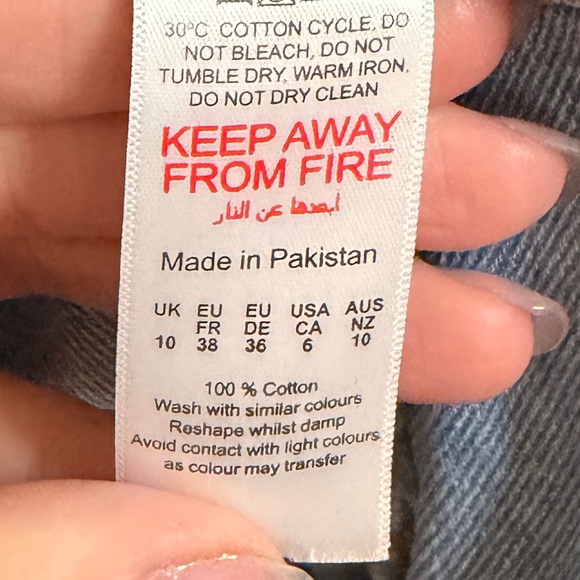 Nasty Gal 100% Cotton Distressed Denim Zip up Boiler Suit Stranger Things Boho - Picture 4 of 5